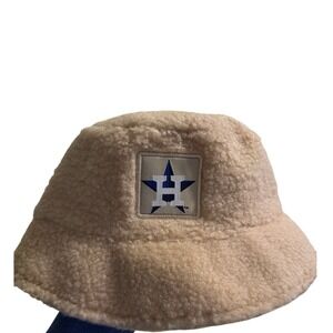 Houston Astros Fuzzy Sherpa Bucket Hat Tan Baseball